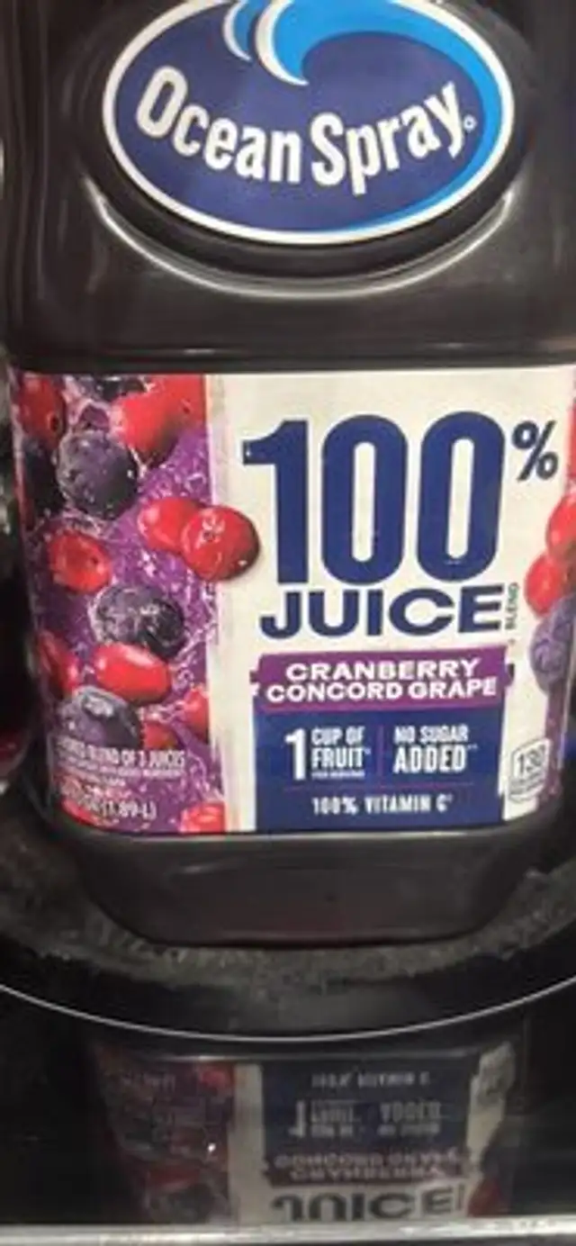 100% JUICE CRANBERRY CONCORD GRAPE
