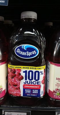 100% Cranberry Juice front packaging