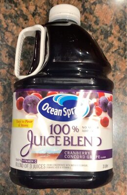 100% juice blend cranberry concord grape