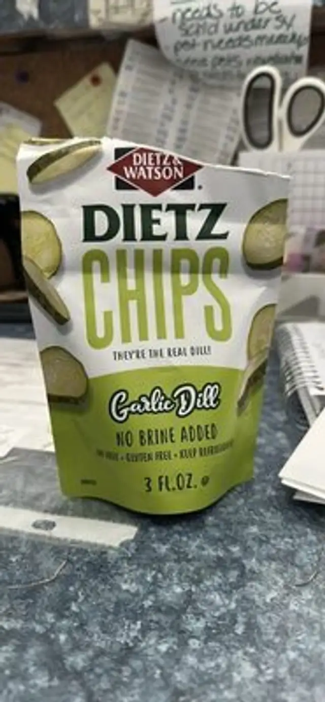 Dietz Chips Garlic Dill nutrition facts table