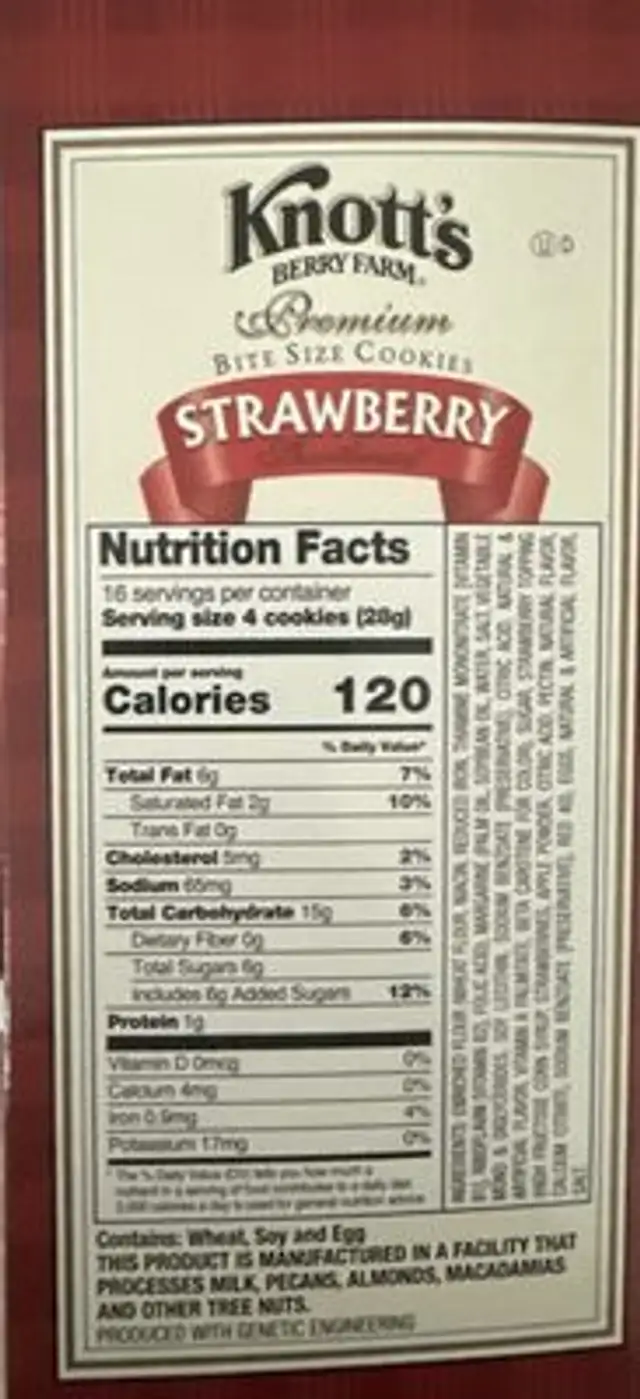 Knots Berry Farm nutrition facts table