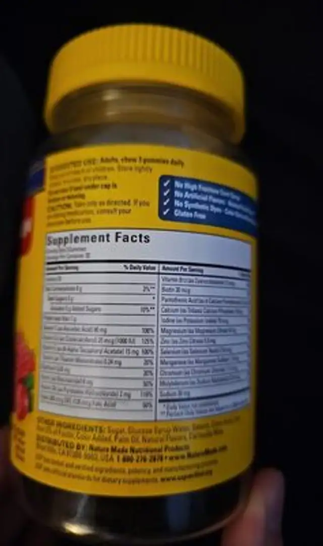 Advanced Multi For Him ingredients label
