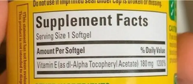 Dlalpha vitamin e iu softgels ea nutrition facts table