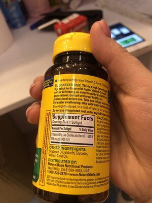 Extra strength D3 ingredients label