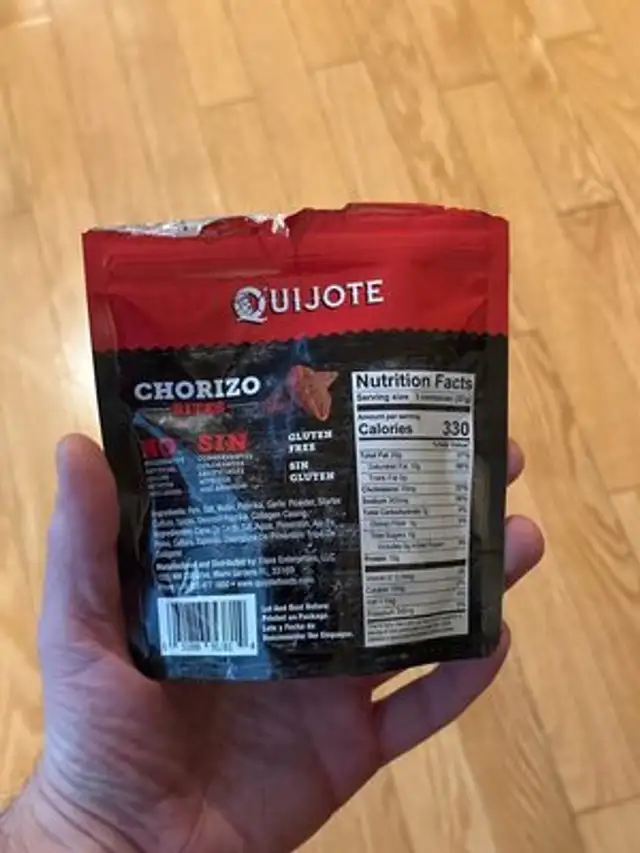 Chorizo Bites nutrition facts table