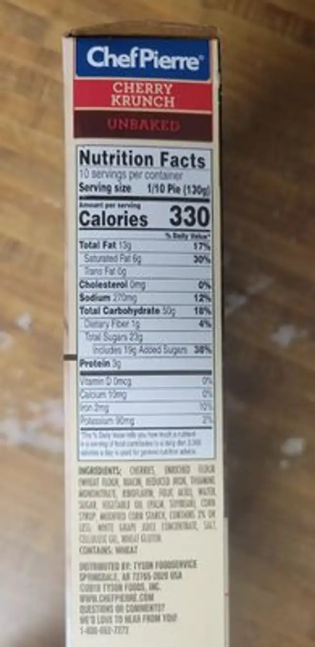 Cherry Krunch nutrition facts table