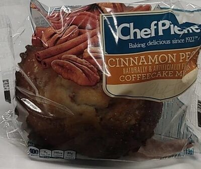 Chef Pierre cinnamon pecan coffee cake muffin front packaging