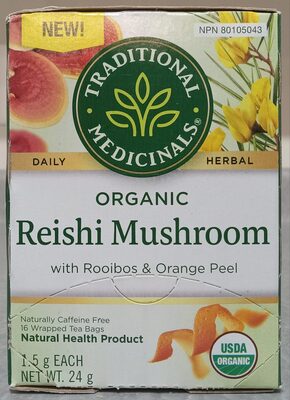 Reishi Mushroom Tea with Rooibos & Orange Peel, Organic