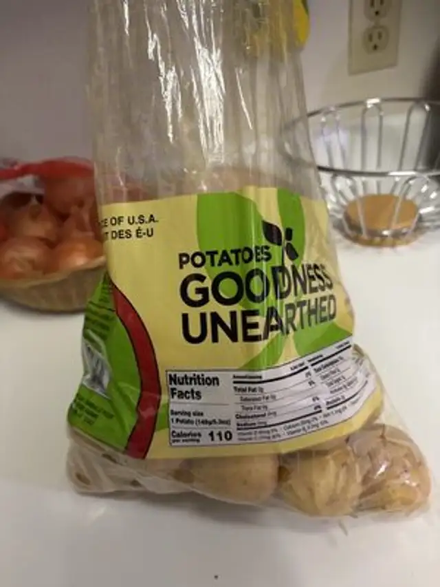 Potatoes nutrition facts table