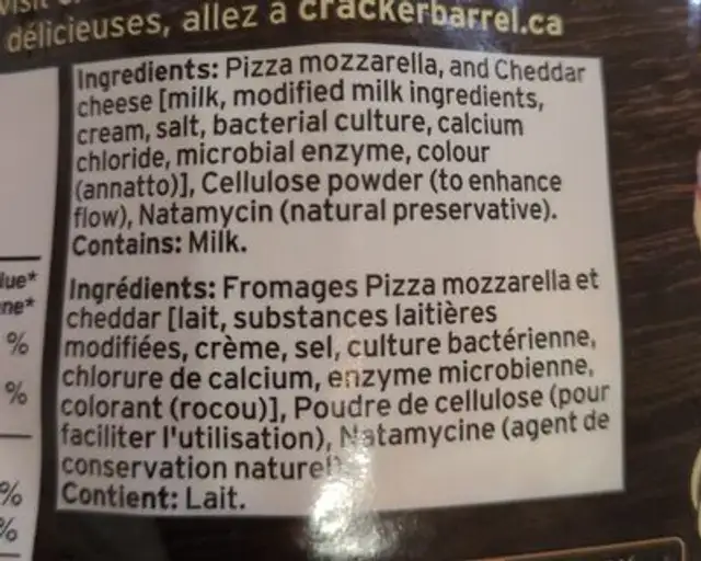 Unknown ingredients label