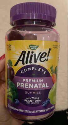 Alive! Premium prenatal gummies front packaging