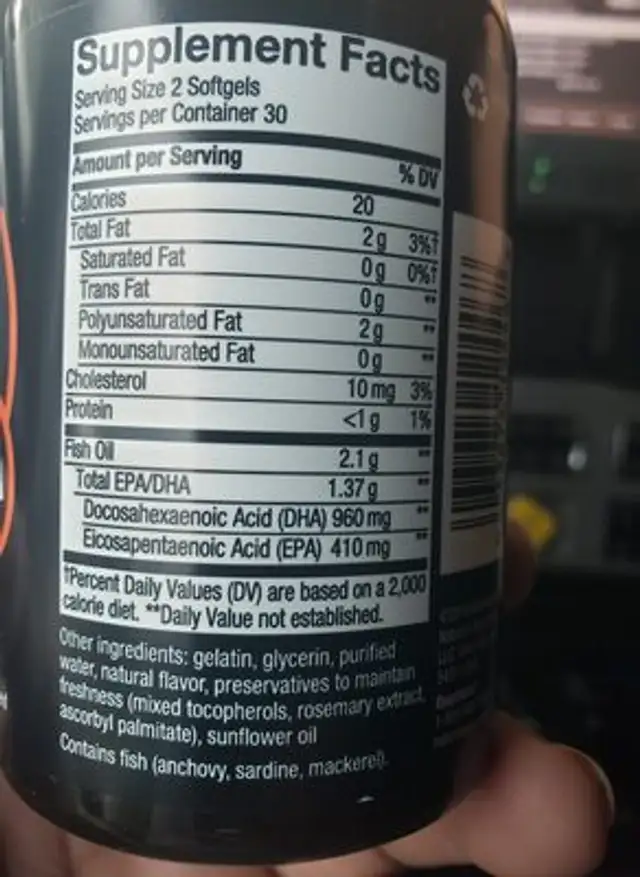 omega 3 ingredients label