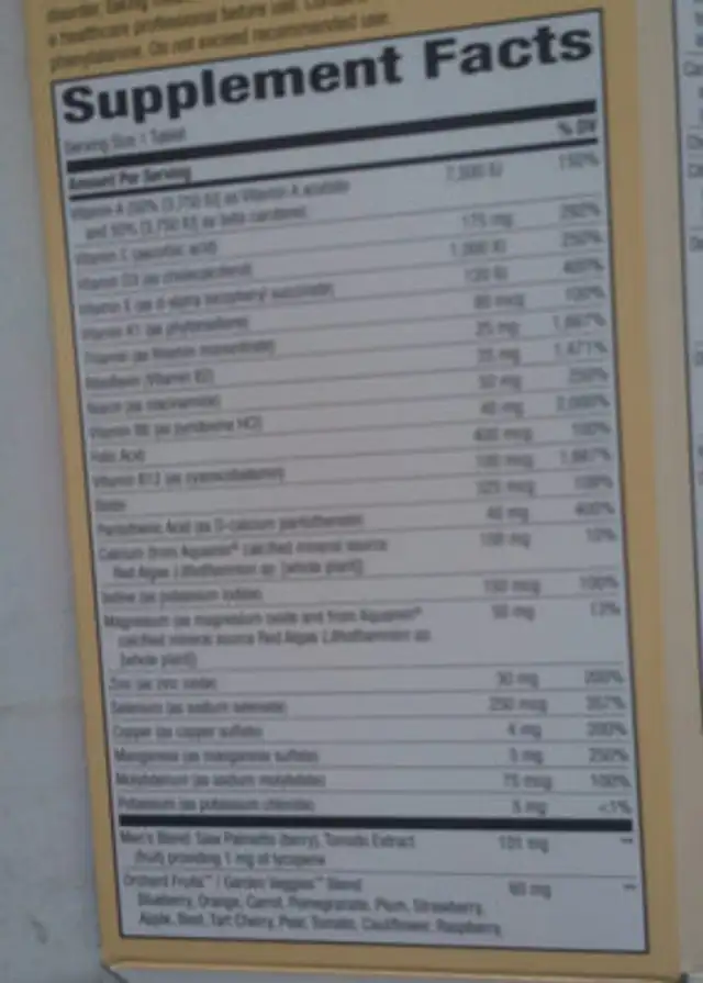 Unknown ingredients label