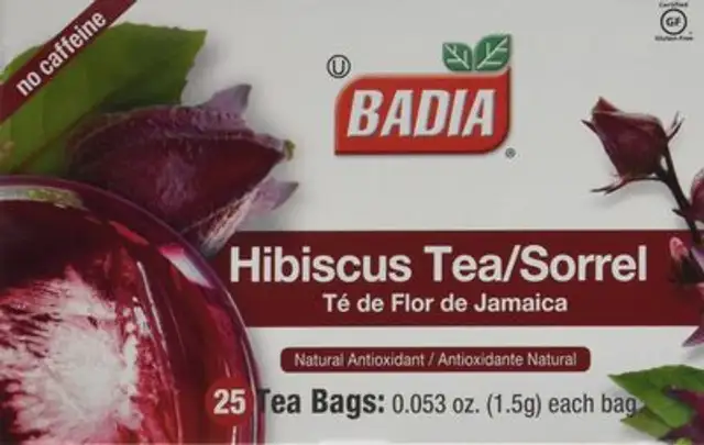 Hibiscus tea front packaging