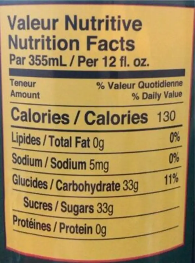 reeds nutrition facts table