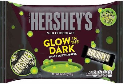 Hersheys chocolate glow in the dark snack size candy bars ounce