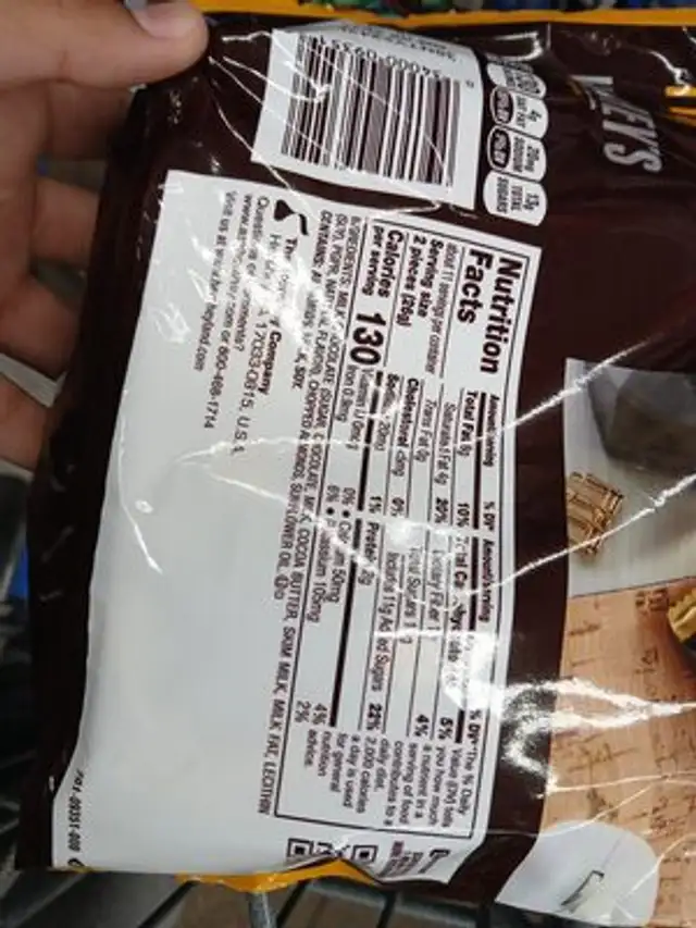herseys ingredients label