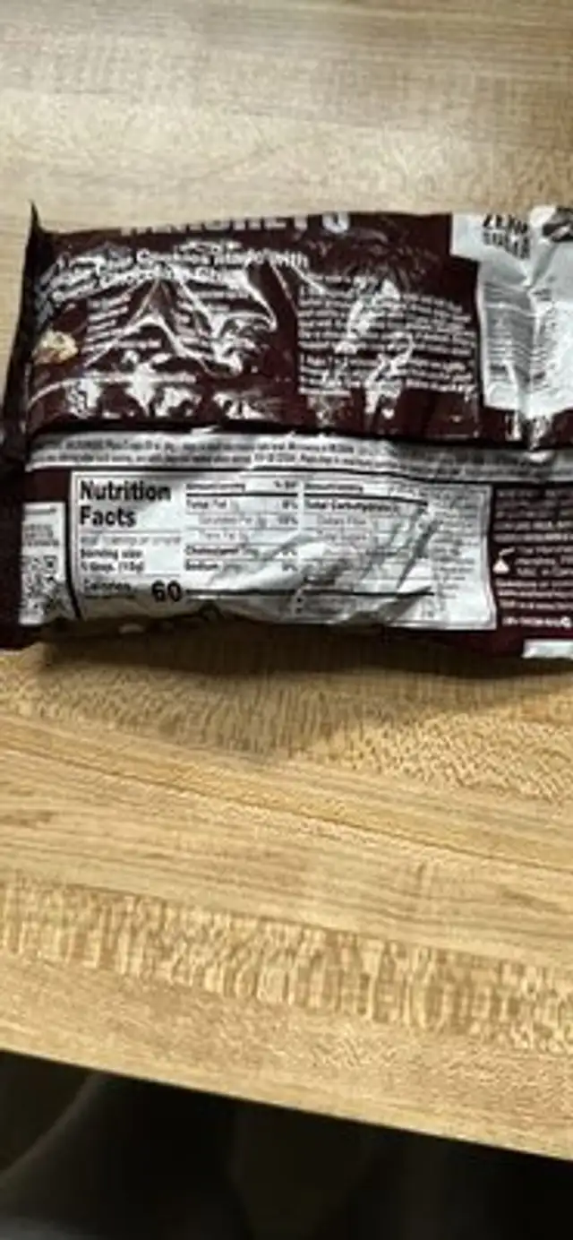Zero Sugar chocolate chips nutrition facts table