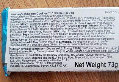 Hershey Cookie N Cream King Size