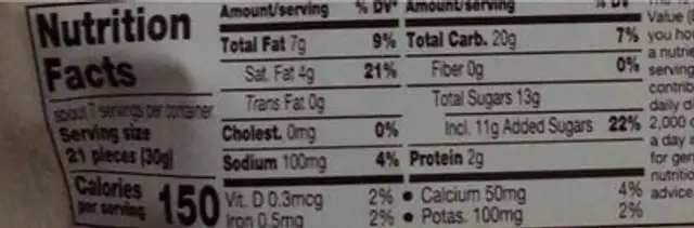 Hershey's cookies ‘n’ creme cookie bites nutrition facts table