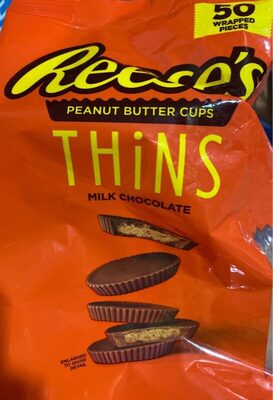 Milk chocolate thins peanut butter cups, milk chocolate