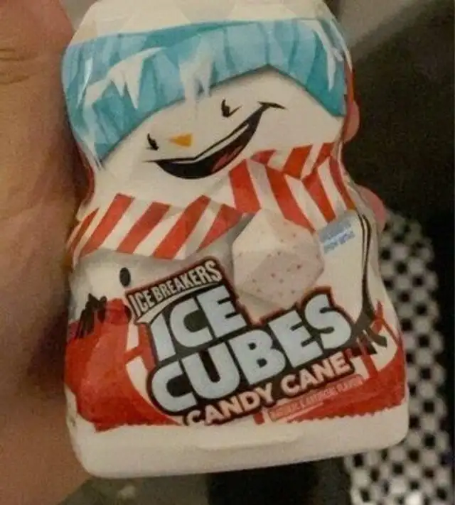 Ice cubes candy cane