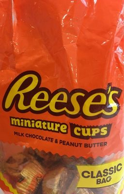 Milk chocolate miniature peanut butter cups front packaging