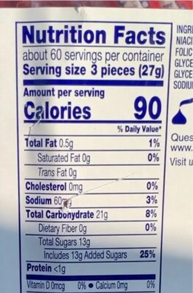 Strawberry twists candy nutrition facts table
