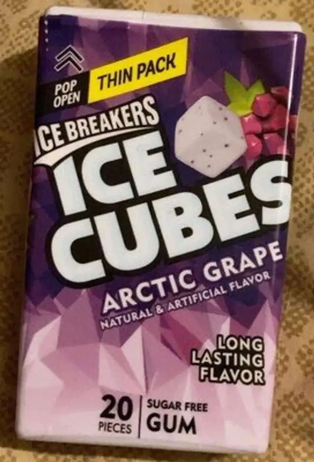 Ice breakers gum front packaging