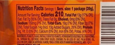 Reese's Ultimate Peanut Butter nutrition facts table