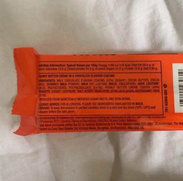Reese’s Trio nutrition facts table