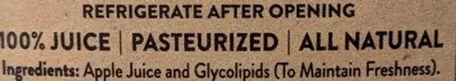 Apple Cider Gala Blend ingredients label