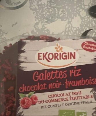 Galettes de riz chocolat noir framboises