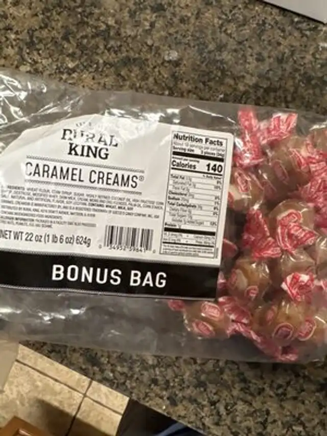 Caramel Creams nutrition facts table