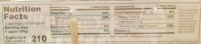 Caramel Apples nutrition facts table
