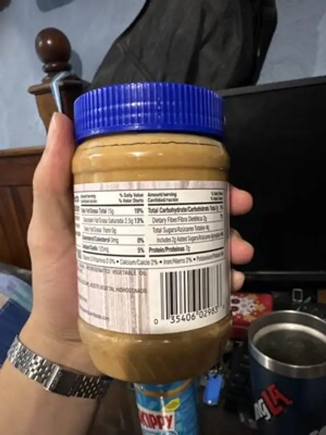 Crunchy Peanut butter nutrition facts table