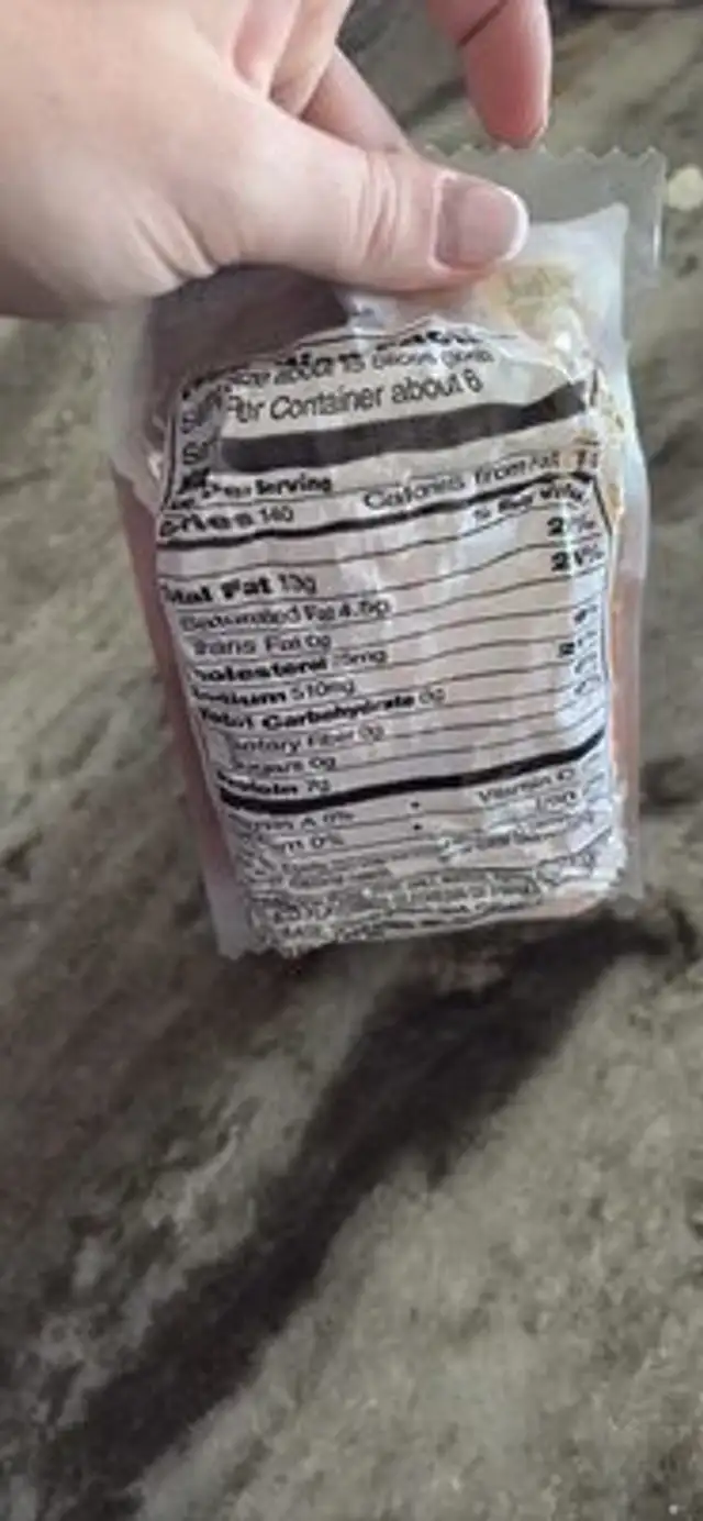 Pepperoni nutrition facts table