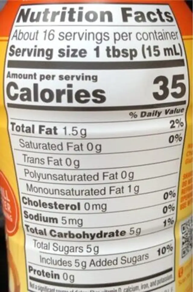 Coffeemate nutrition facts table