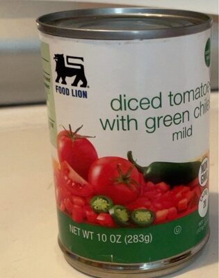 Diced tomatoes with green chiles mild
