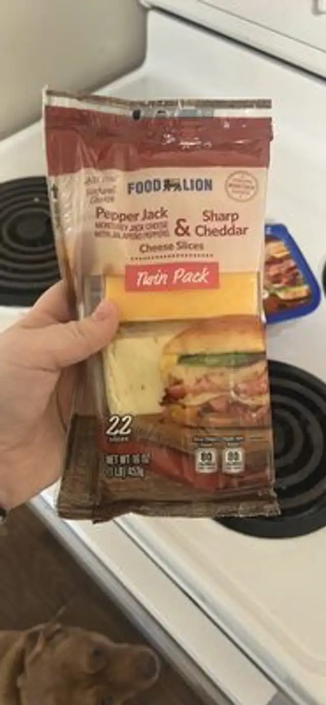 Pepper Jack & Sharp Cheddar Cheese Slices nutrition facts table