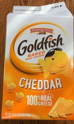Goldfish Baked Snack Crackers, Cheddar front packaging