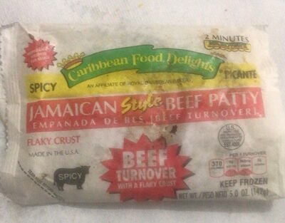 Jamaican style beef patty front packaging