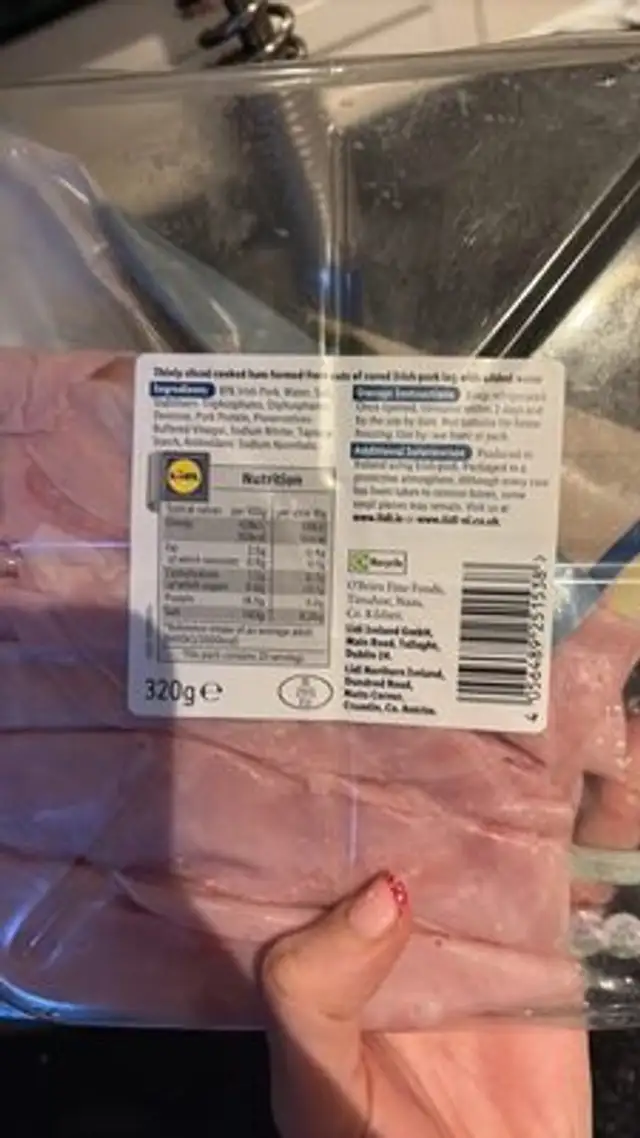 EASY OPEN & RESEAL GLENSALLAGH EXPERTLY CRAFTED DE ingredients label