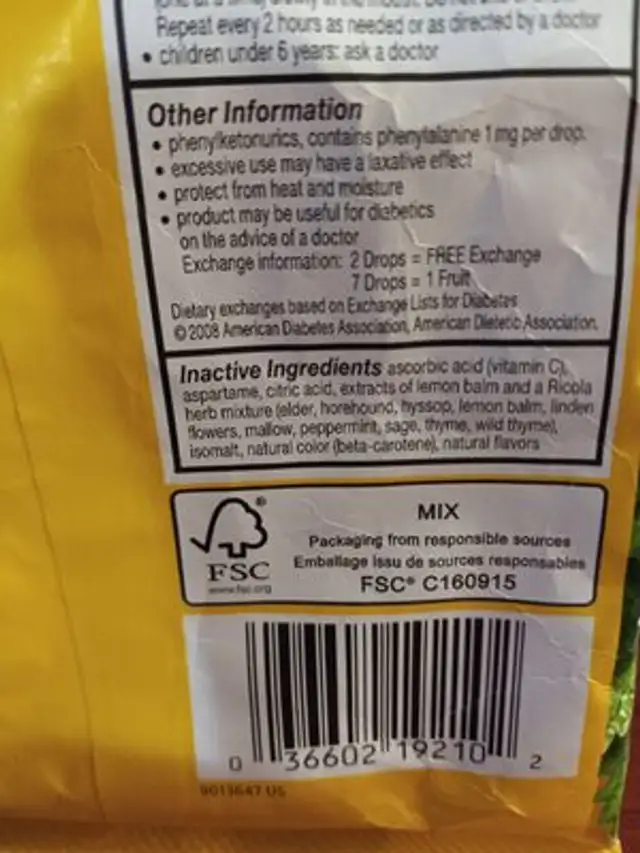 Lemon Mint Herb Throat Drops ingredients label
