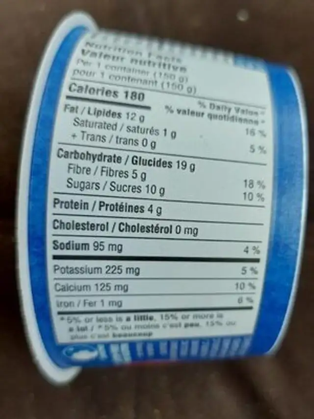 Silk sans produits laitiers nutrition facts table