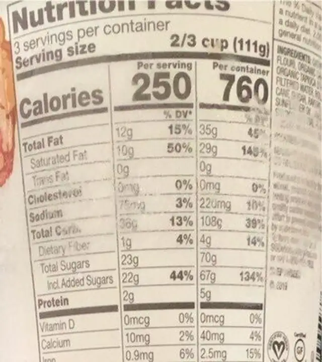 Oatmeal Cookie Non-Dairy Frozen Dessert, Oatmeal; Cookie nutrition facts table