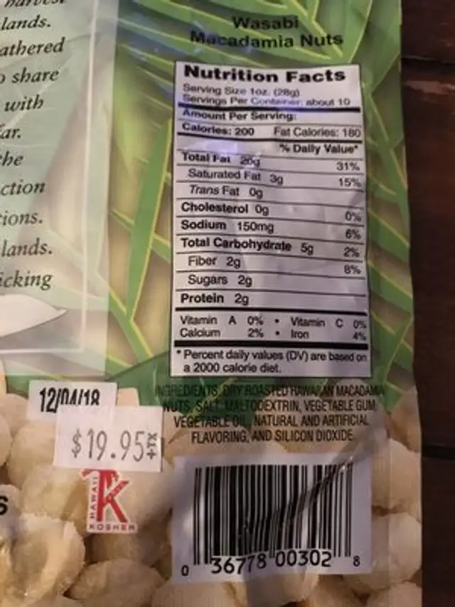 Wasabi Macadamia nuts front packaging
