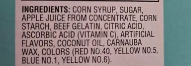 Unknown ingredients label