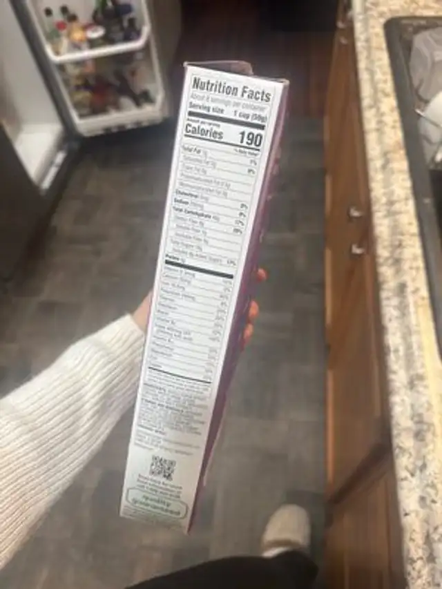 Raisin Bran Cereal nutrition facts table