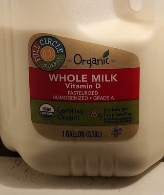 Organic Whole Milk front packaging